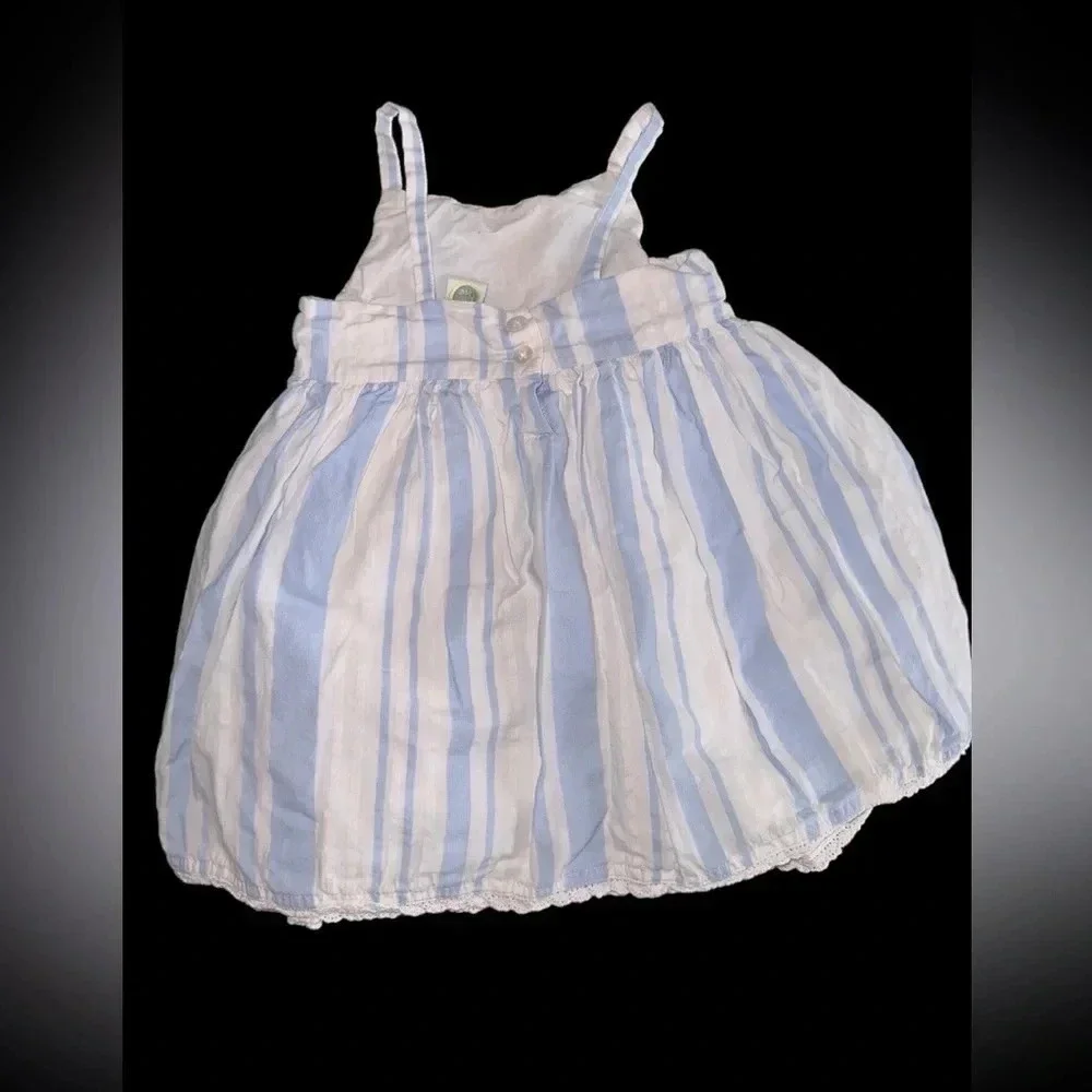 EUC Little Me 18m Blue And White Stripped dress with Diaper Cover.